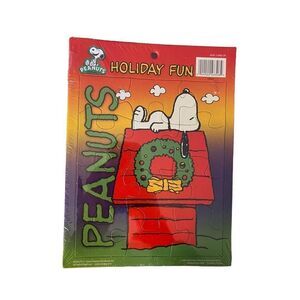 Peanuts snoopy 2009 Christmas holiday sign board puzzle 11 x 8.5